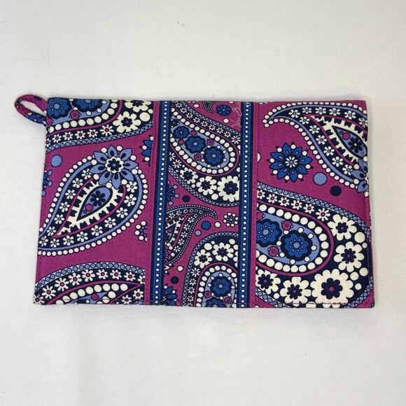 Vera Bradley Travel Wallet Boysenberry Purple Paisley Slim Flat Clutch NWT - Picture 2 of 9